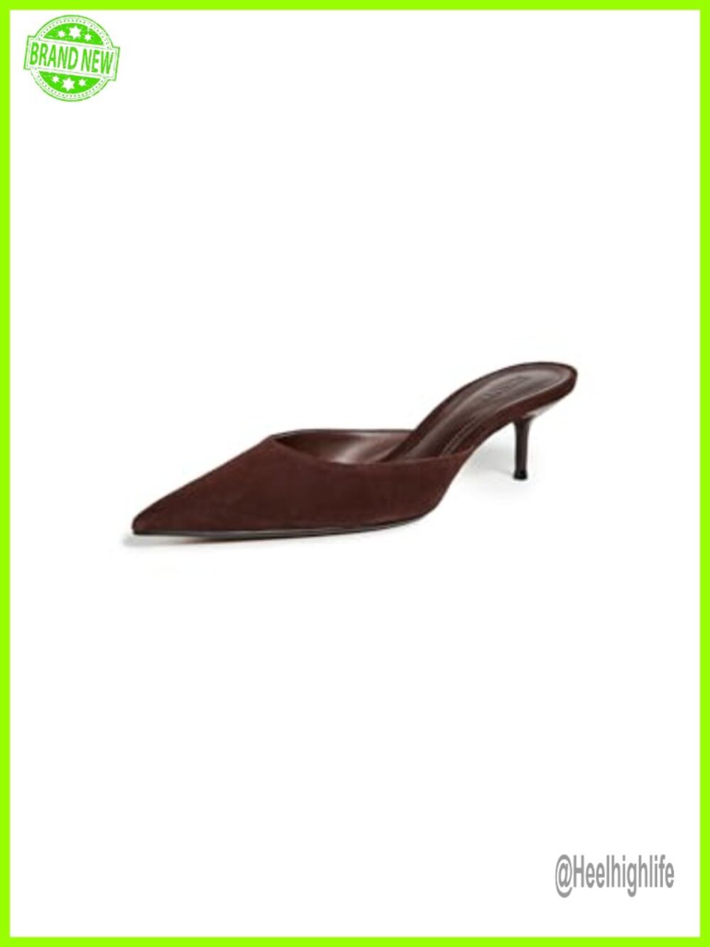 SCHUTZ Julie Kitten Heel Mules Pointed Toe Suede Formal Shoes